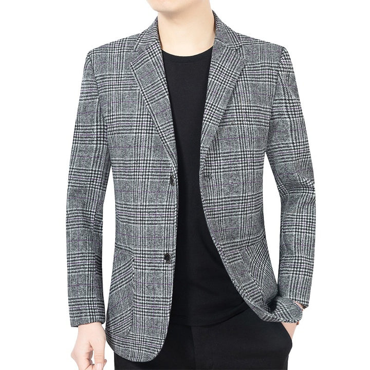 Men's blazer with Glencheck pattern, slim fit and two-button silhouette Mune Fashion