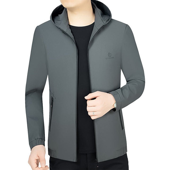 Men's Hooded Softshell Jacket with wind and water repellent membrane and zippered pockets Mune Fashion