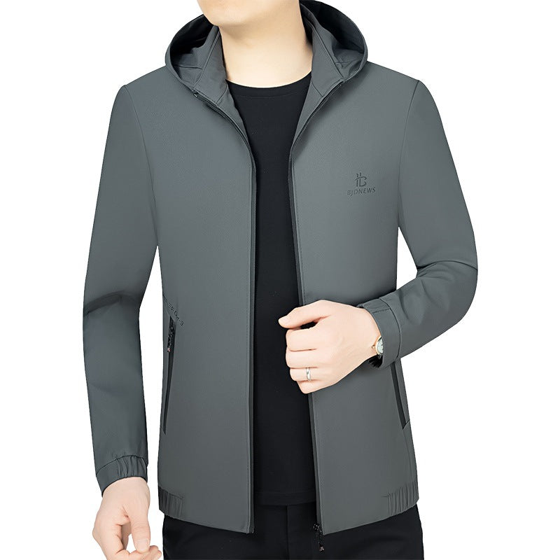 Men's Hooded Softshell Jacket with wind and water repellent membrane and zippered pockets Mune Fashion