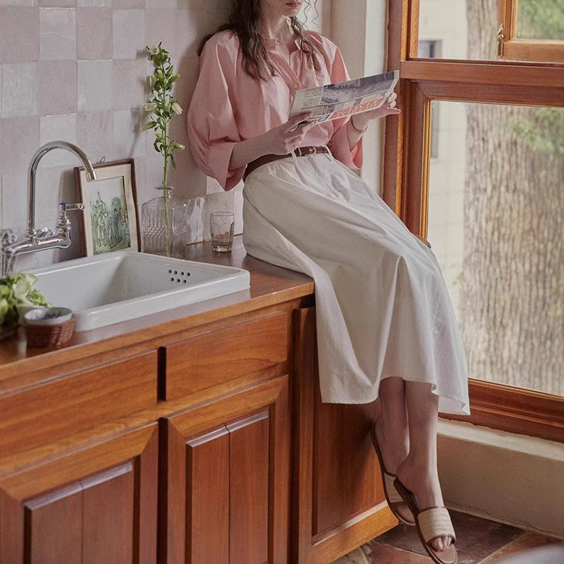 Women Long, airy skirt with high waistband Mune Fashion