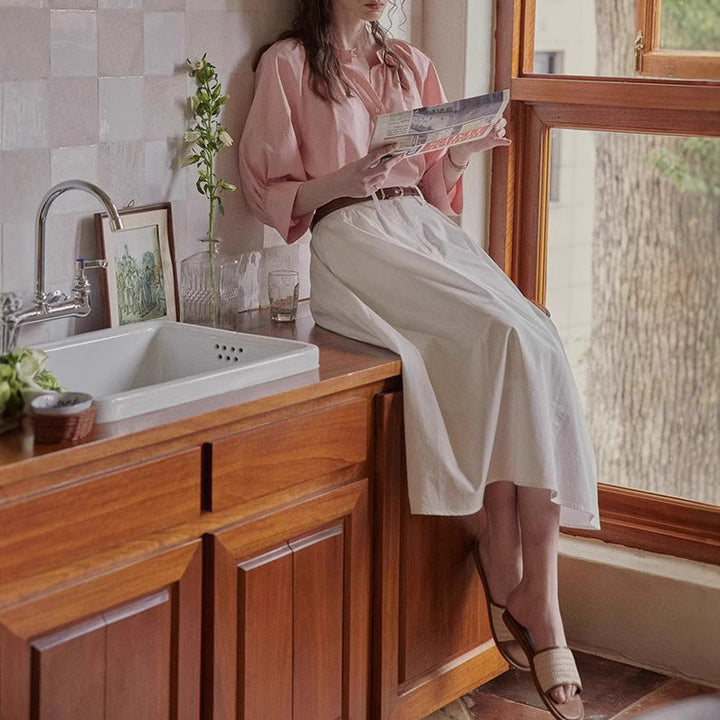 Women Long, airy skirt with high waistband Mune Fashion
