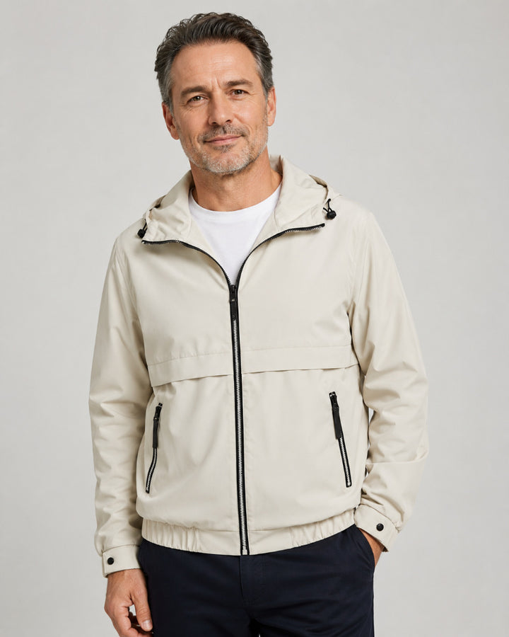 Men's Lightweight Rain Jacket with Adjustable Hood Mune Fashion