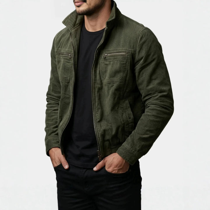 Men's Fashion Transitional Utility Jacket with Zipper