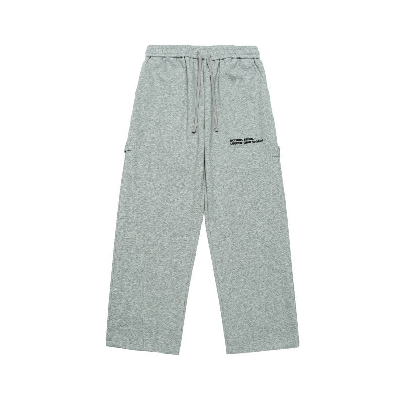 Unisex Wide Cropped Sweatpants in Cargo Style with Drawstring Waistband and Patch Pockets Mune Fashion