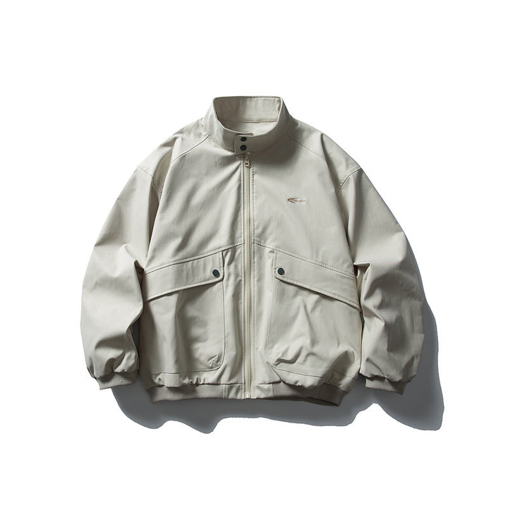 Unisex Oversize Boxy Bomber Jacket with Stand-up Collar and Large Flap Pockets Mune Fashion