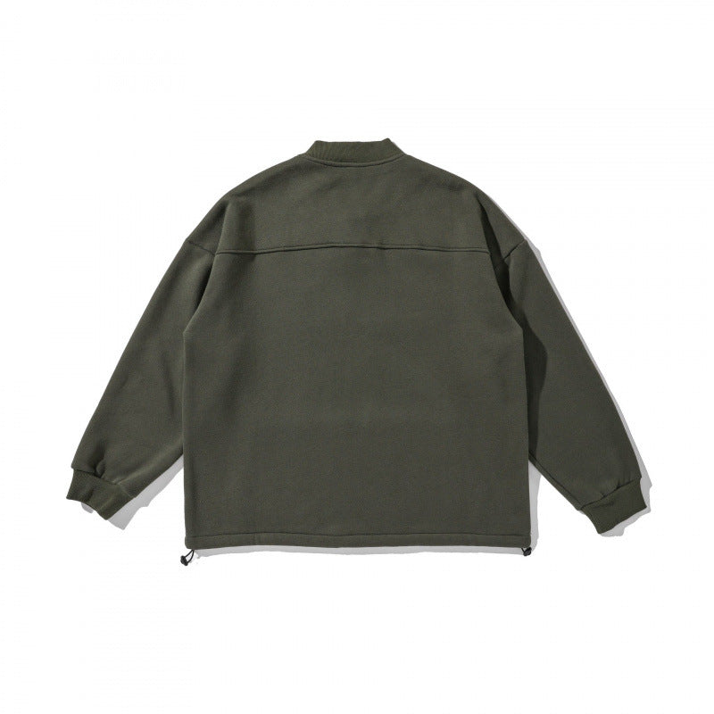 Unisex Oversize Sweatshirt with Henley button placket, kangaroo pocket and drawstring hem Mune Fashion