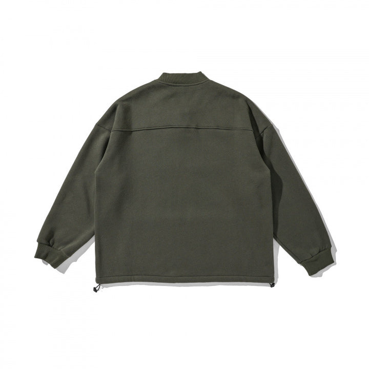 Unisex Oversize Sweatshirt with Henley button placket, kangaroo pocket and drawstring hem Mune Fashion