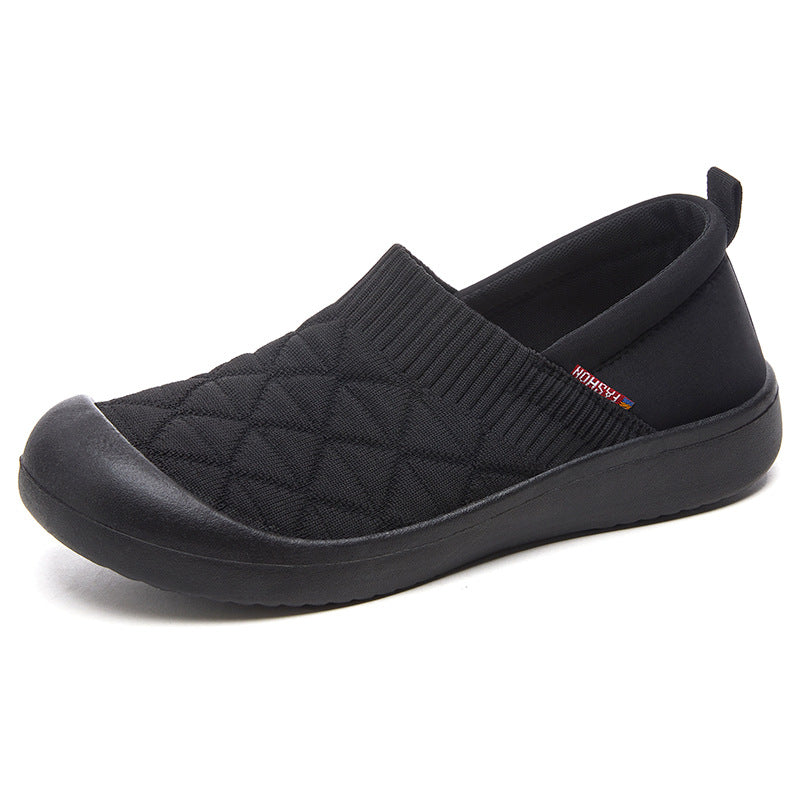 Ladies nan breathable knitted slip-on comfort half shoe with elastic shaft and shock-absorbing EVA sole Mune Fashion