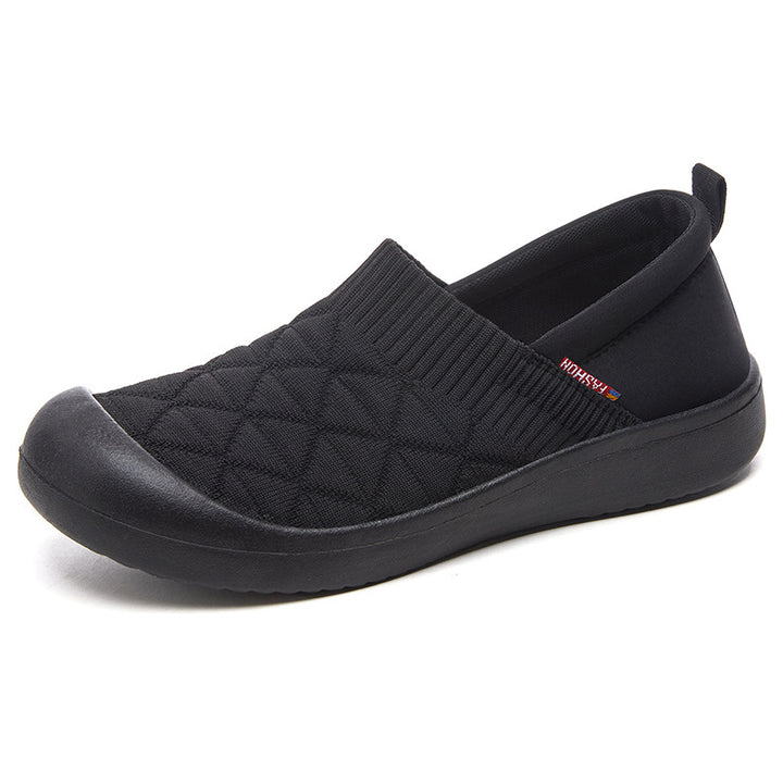 Ladies nan breathable knitted slip-on comfort half shoe with elastic shaft and shock-absorbing EVA sole Mune Fashion