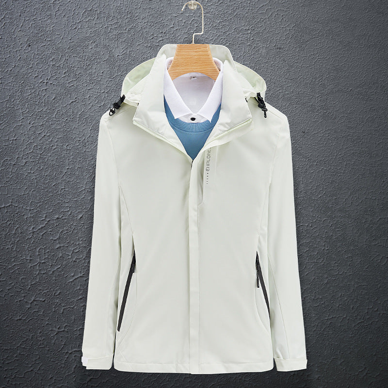 Men's Lightweight Softshell Functional Jacket with Breathable Mesh Lining and Adjustable Hood Mune Fashion