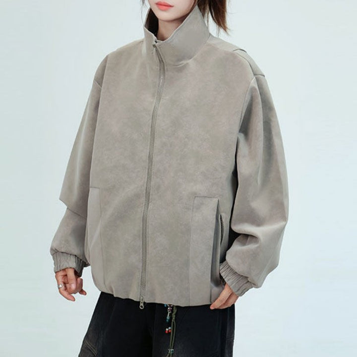 Women Oversized Faux Leather Jacket Mune Fashion