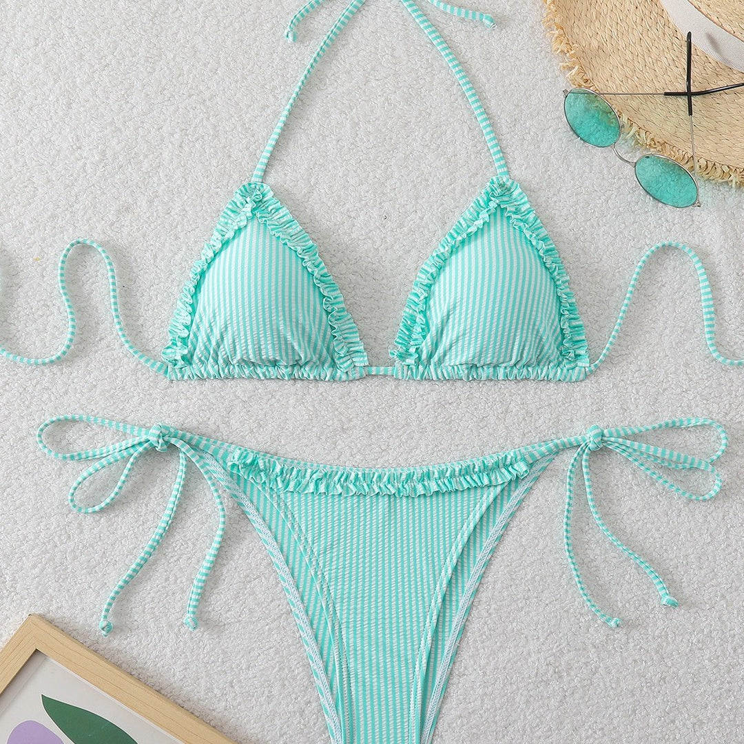 Women Triangle Bikini with casual tie straps Mune Fashion