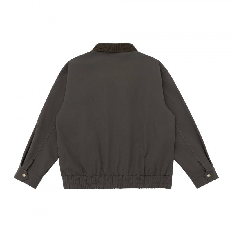 Unisex Boxy Utility Jacket with Cord Collar, Patch Pockets, and Elastic Hem Mune Fashion