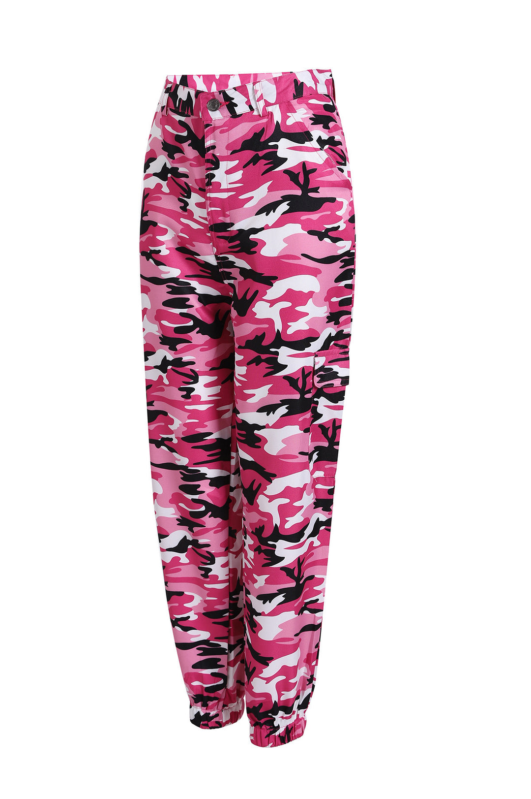 Women's cargo pants with camouflage print, elastic waistband and ankle cuffs Mune Fashion