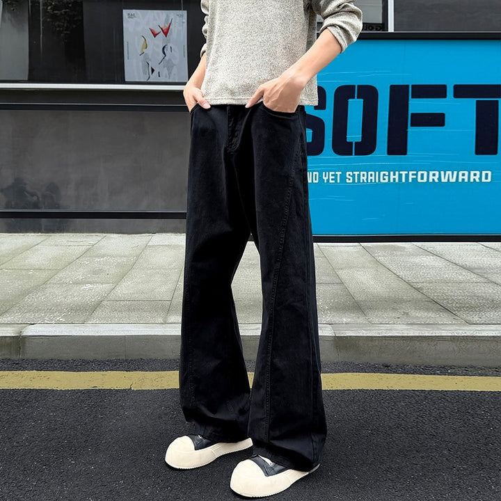 Men's Loose-Fitting Canvas Pants with Extra Wide Leg and Deep Crotch Mune Fashion