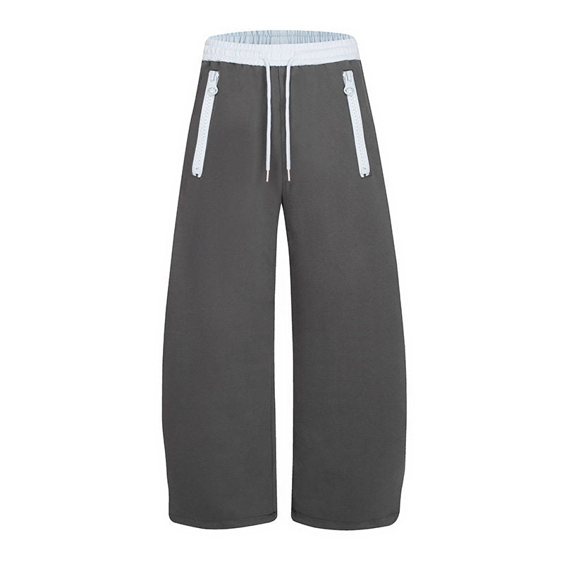 Ladies wide lounge pants with high comfort waistband, drawstring and zip pockets Mune Fashion