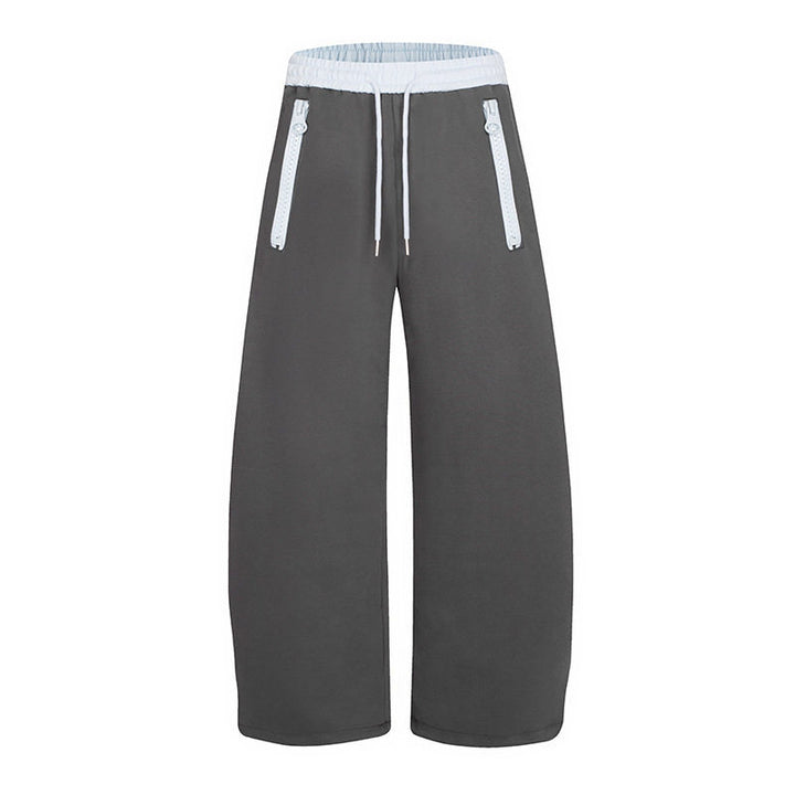 Ladies wide lounge pants with high comfort waistband, drawstring and zip pockets Mune Fashion