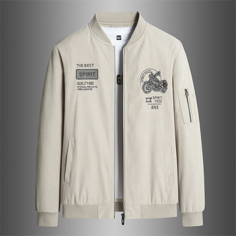 Men's Stylish Bomber Jacket with Stylish Motorcycle Design Mune Fashion