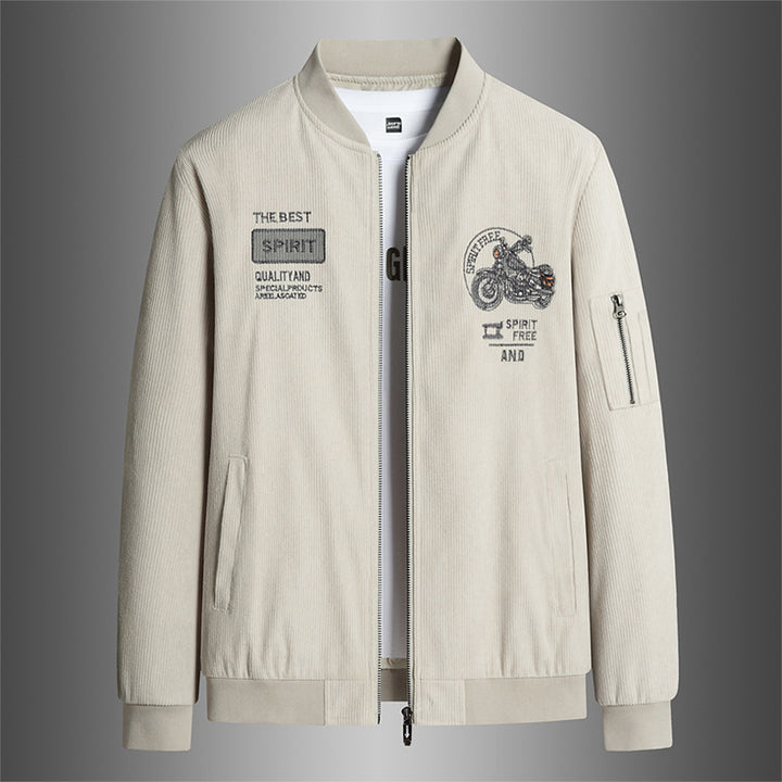 Men's Stylish Bomber Jacket with Stylish Motorcycle Design Mune Fashion