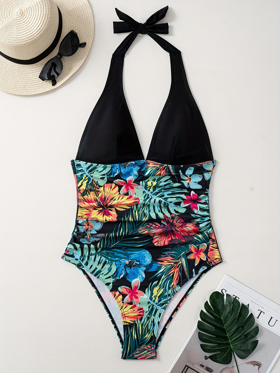Women's Elegant High-Cut Swimsuit with Floral Design Mune Fashion