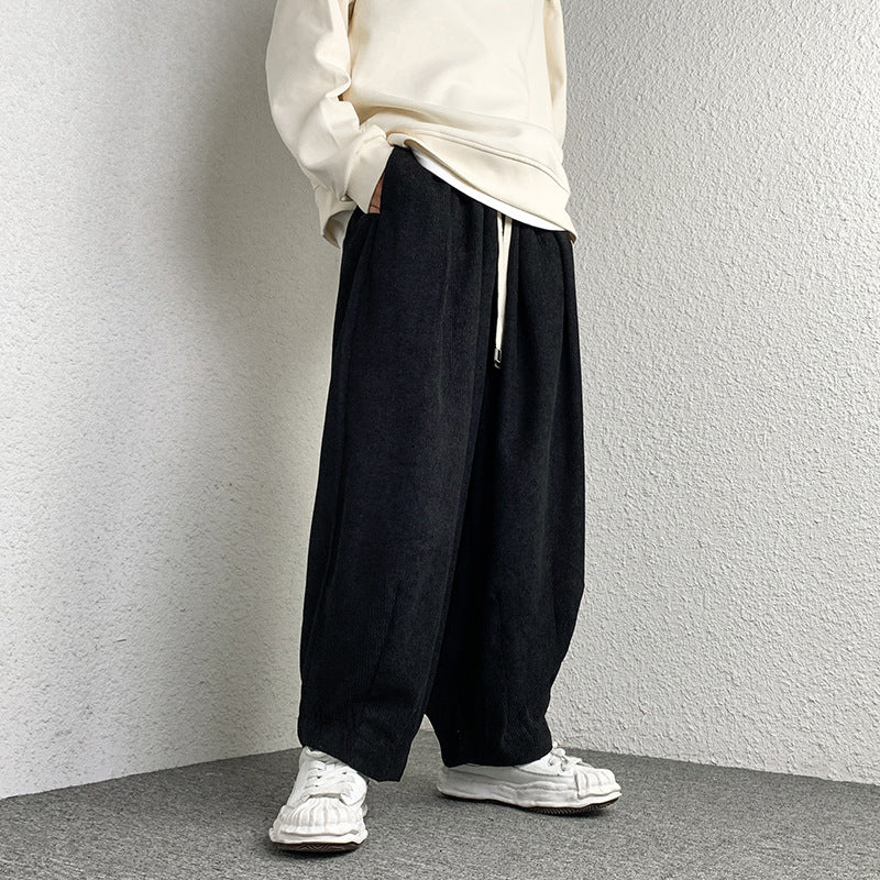 Unisex Extra wide cut cord lounge pants with drawstring and elastic cuffs Mune Fashion