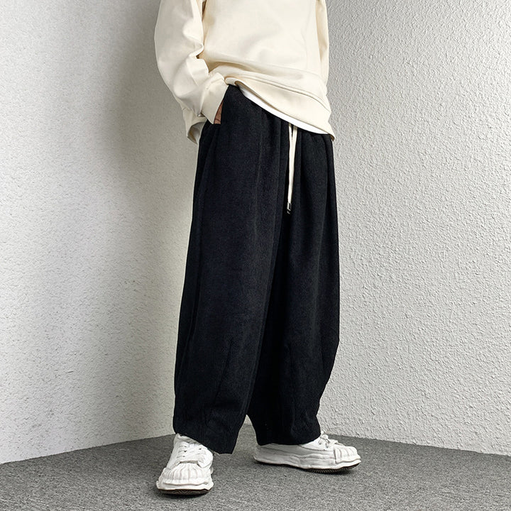 Unisex Extra wide cut cord lounge pants with drawstring and elastic cuffs Mune Fashion