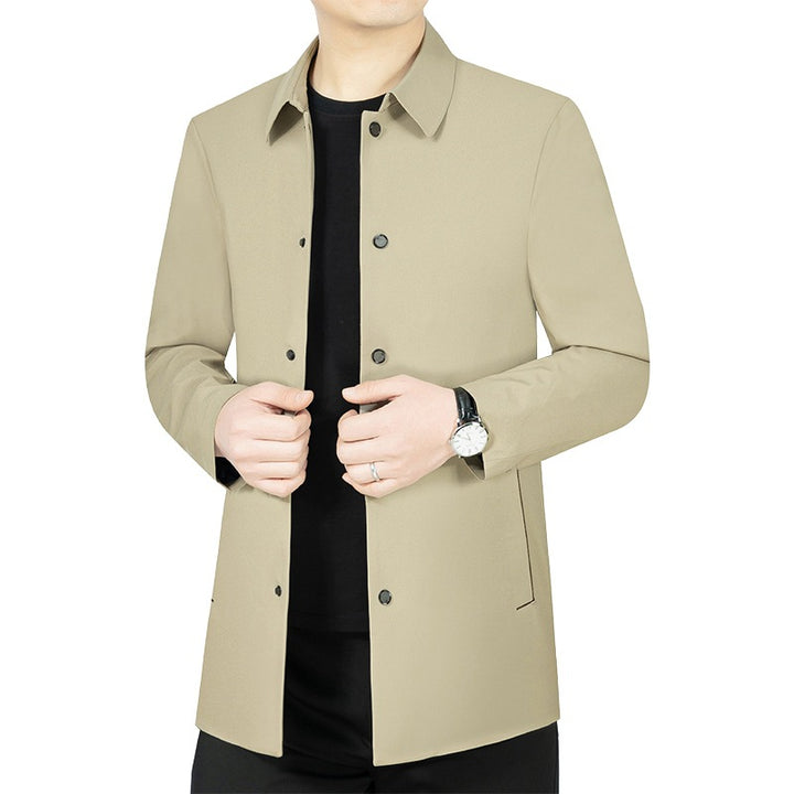 Men's lightweight unlined city coat in shirt jacket style with minimalist button placket Mune Fashion