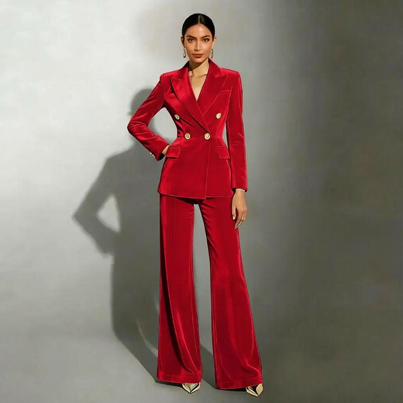 Women Elegant and High-Quality Velvet Suit Mune Fashion
