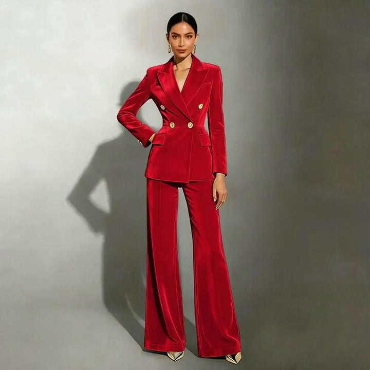Women Elegant and High-Quality Velvet Suit Mune Fashion