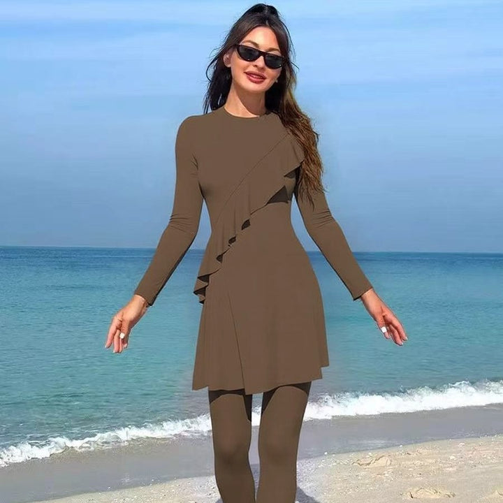 Ladies sporty swimsuit with wrap skirt Mune Fashion