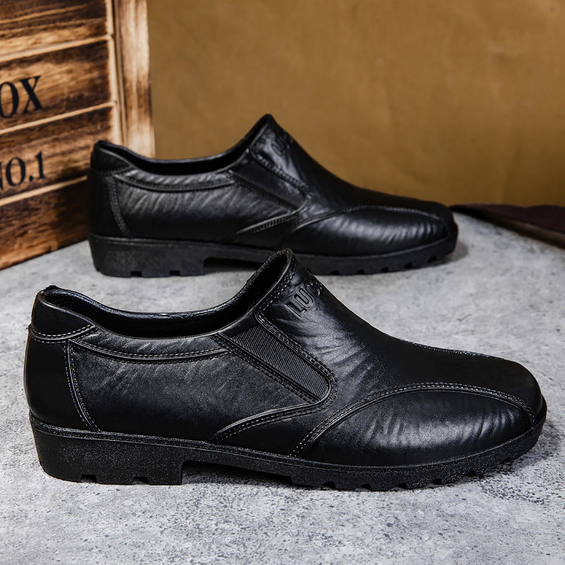 Men's Elegant Slip-On Business Oxfords with Elastic Inserts and Non-Slip Profile Sole Mune Fashion