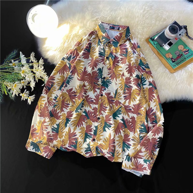 Women Casual Blouse Top with Floral Print Mune Fashion
