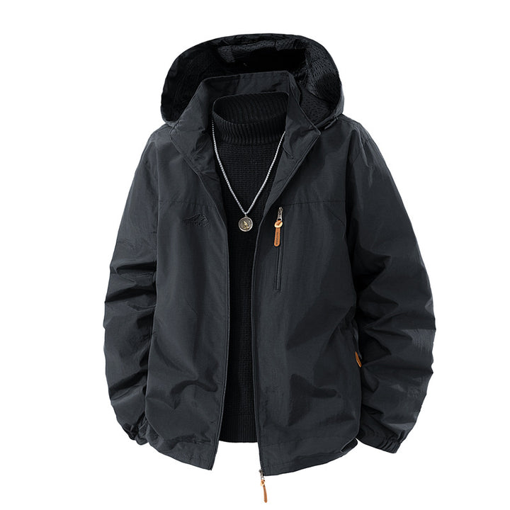 Men's outdoor jacket with hood and practical pockets Mune Fashion