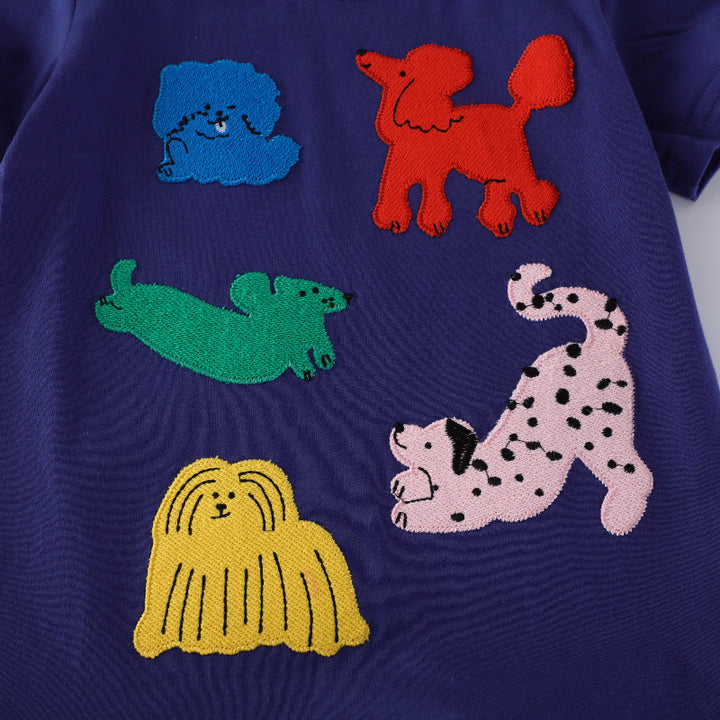 Boys short sleeve T-shirt with colorful animal application design Mune Fashion