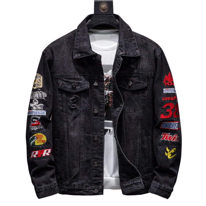 Men's Fashion Denim Jacket with Creative Patches Mune Fashion