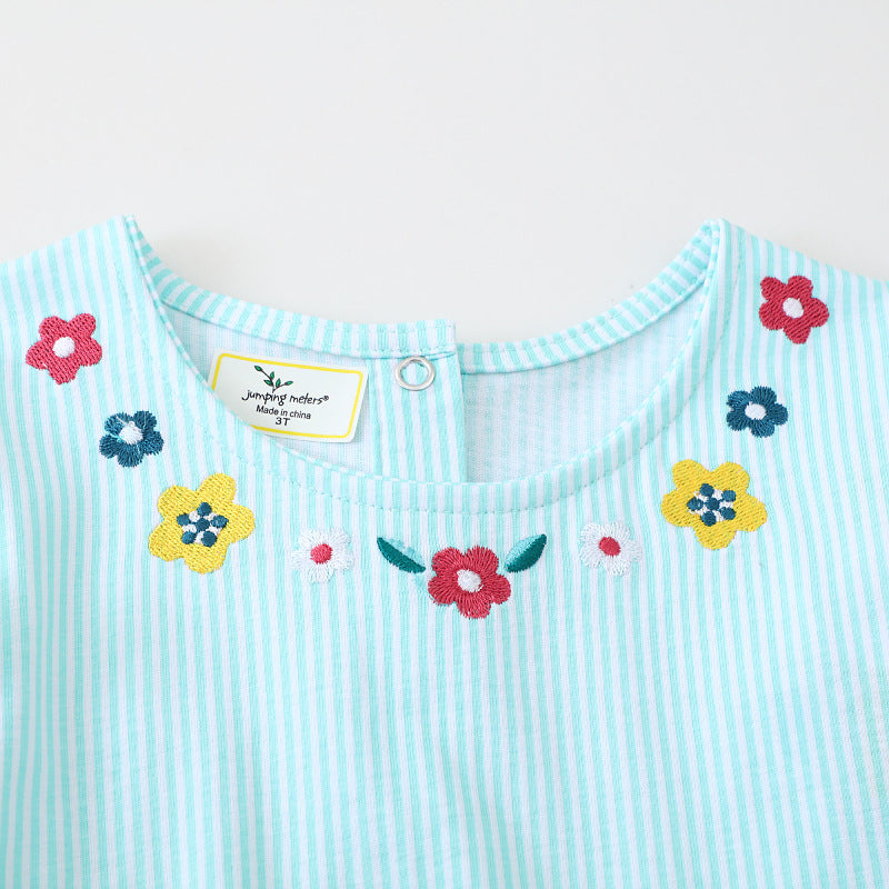 Girl summer dress with colorful flower embroidery Mune Fashion