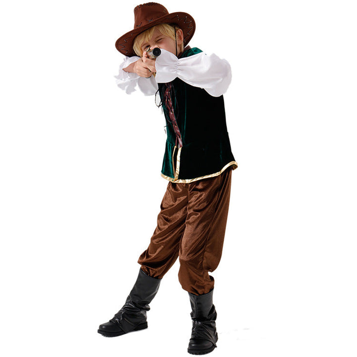 Boys Wild West Costume with Hat and Pistol Mune Fashion