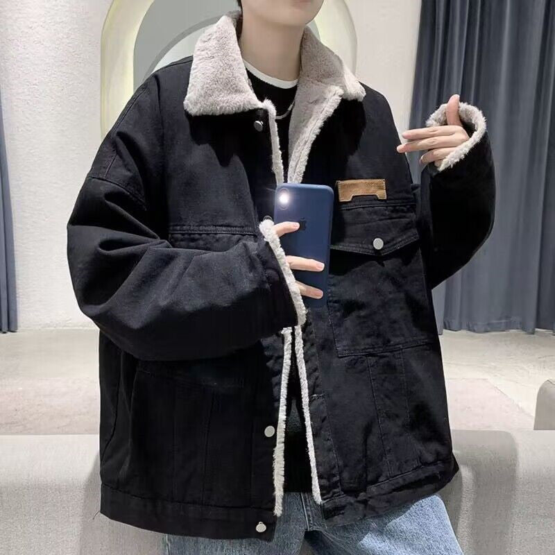 Men's Casual and Warm Denim Jacket with Lining Mune Fashion