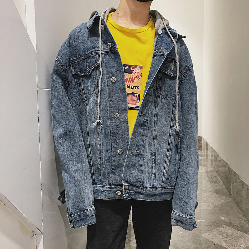 Men's denim jacket with integrated hood Mune Fashion 1788342630