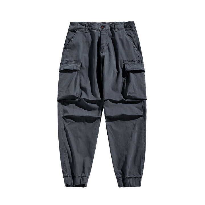 Men's military-inspired relaxed cargo joggers made of ripstop cotton with flap pockets Mune Fashion