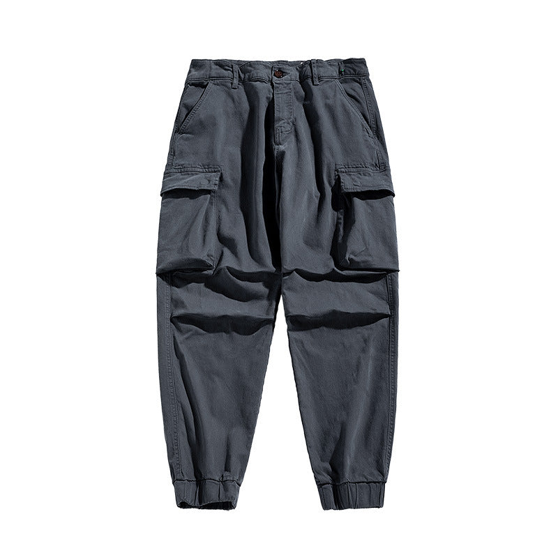Men's military-inspired relaxed cargo joggers made of ripstop cotton with flap pockets Mune Fashion