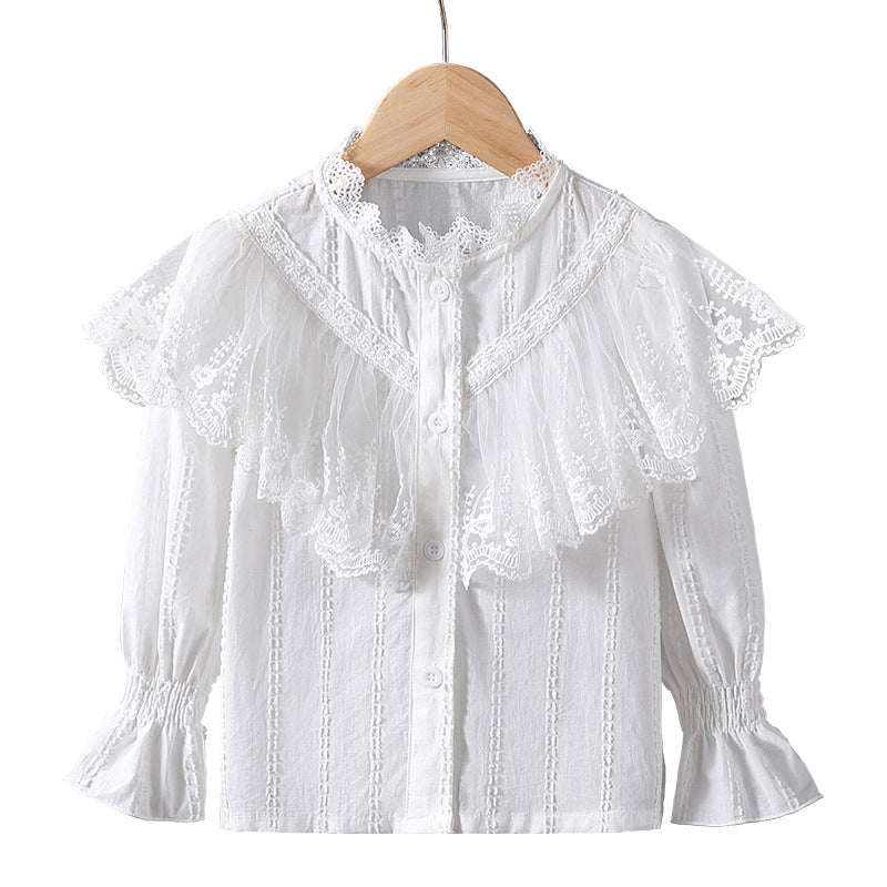 Girls' blouse with romantic lace details Mune Fashion