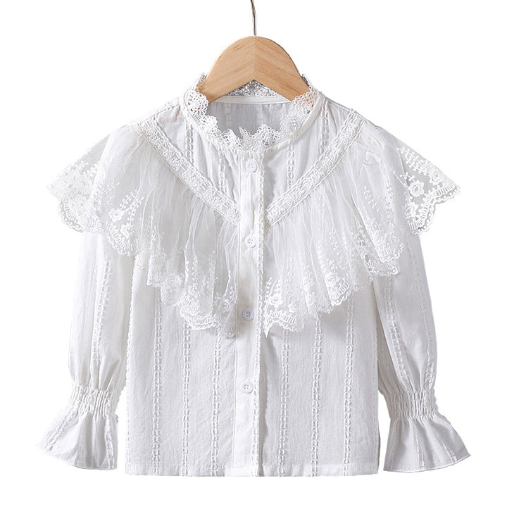 Girls' blouse with romantic lace details Mune Fashion