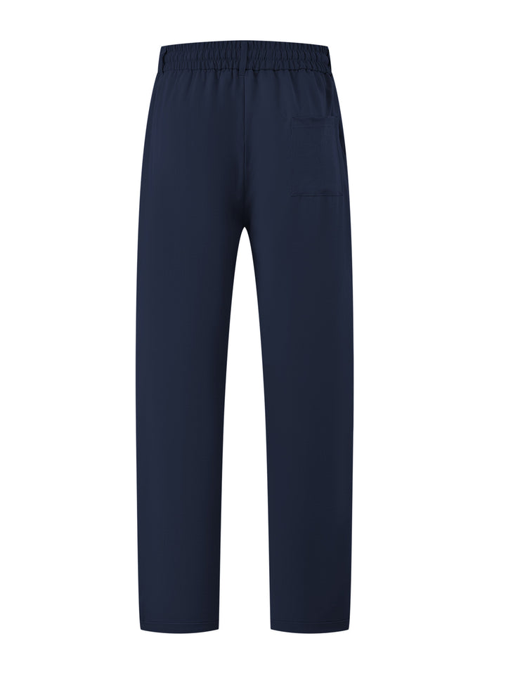 Women's Light Relaxed Trousers with Elastic Waistband, Straight Cut & Sewn-on Back Pocket Mune Fashion