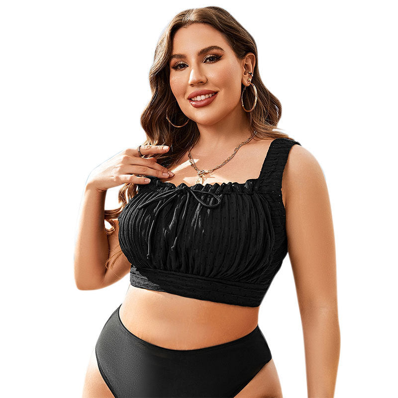 Women Cropped Bikini Top with Ruffled Details Mune Fashion