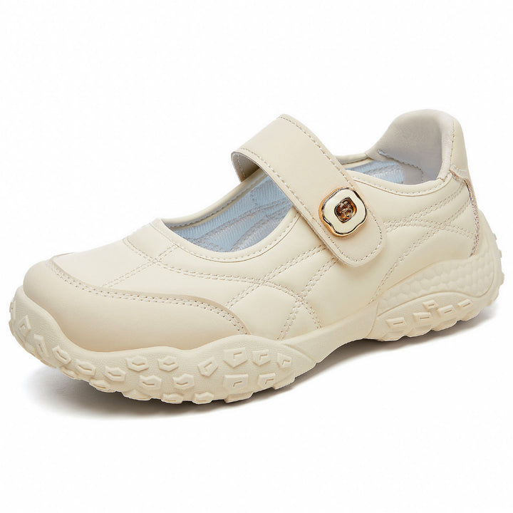 Women's sporty Mary-Jane casual shoe with adjustable hook and loop, padded ankle collar, and profiled outdoor running sole system Mune Fashion