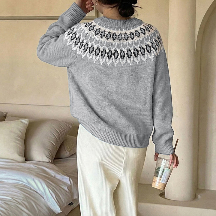 Women's Patterned Knit Sweater Mune Fashion