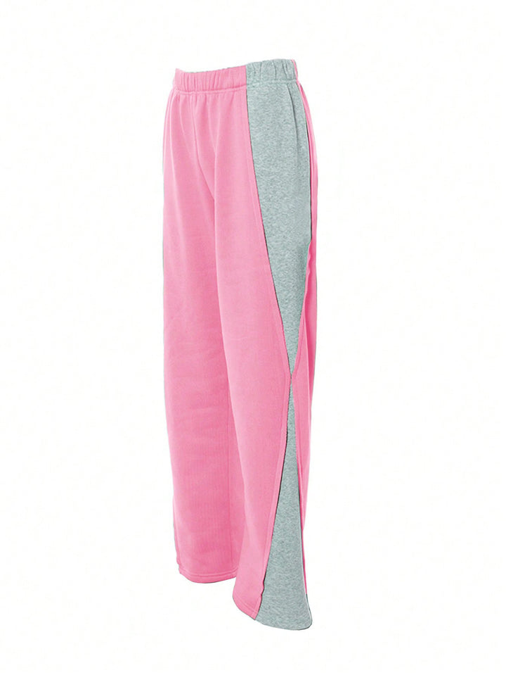 Women's Sporty Jogging Pants with Side Slit and Contrast Insert Mune Fashion