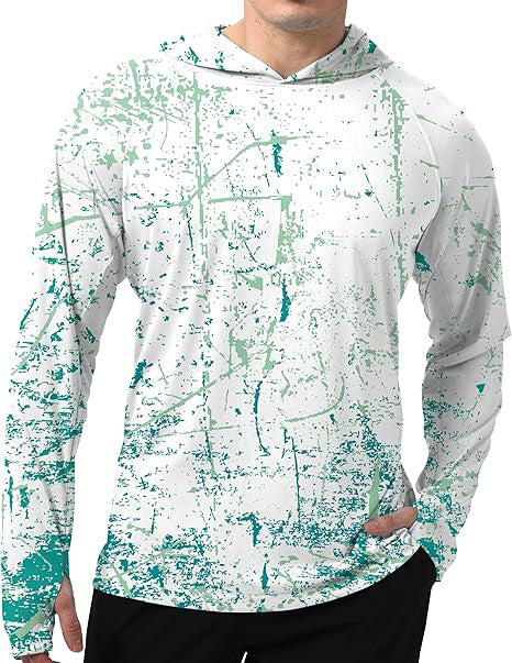 Men's sporty hoodie with abstract print