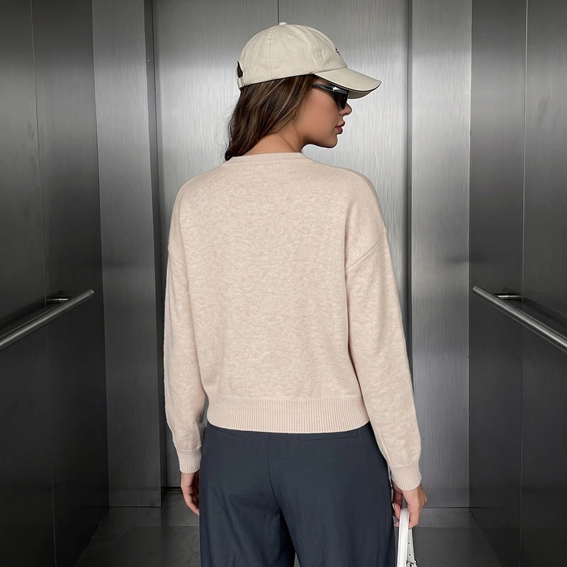 Women's short-cut knitted cardigan with Chinese toggle fasteners Mune Fashion